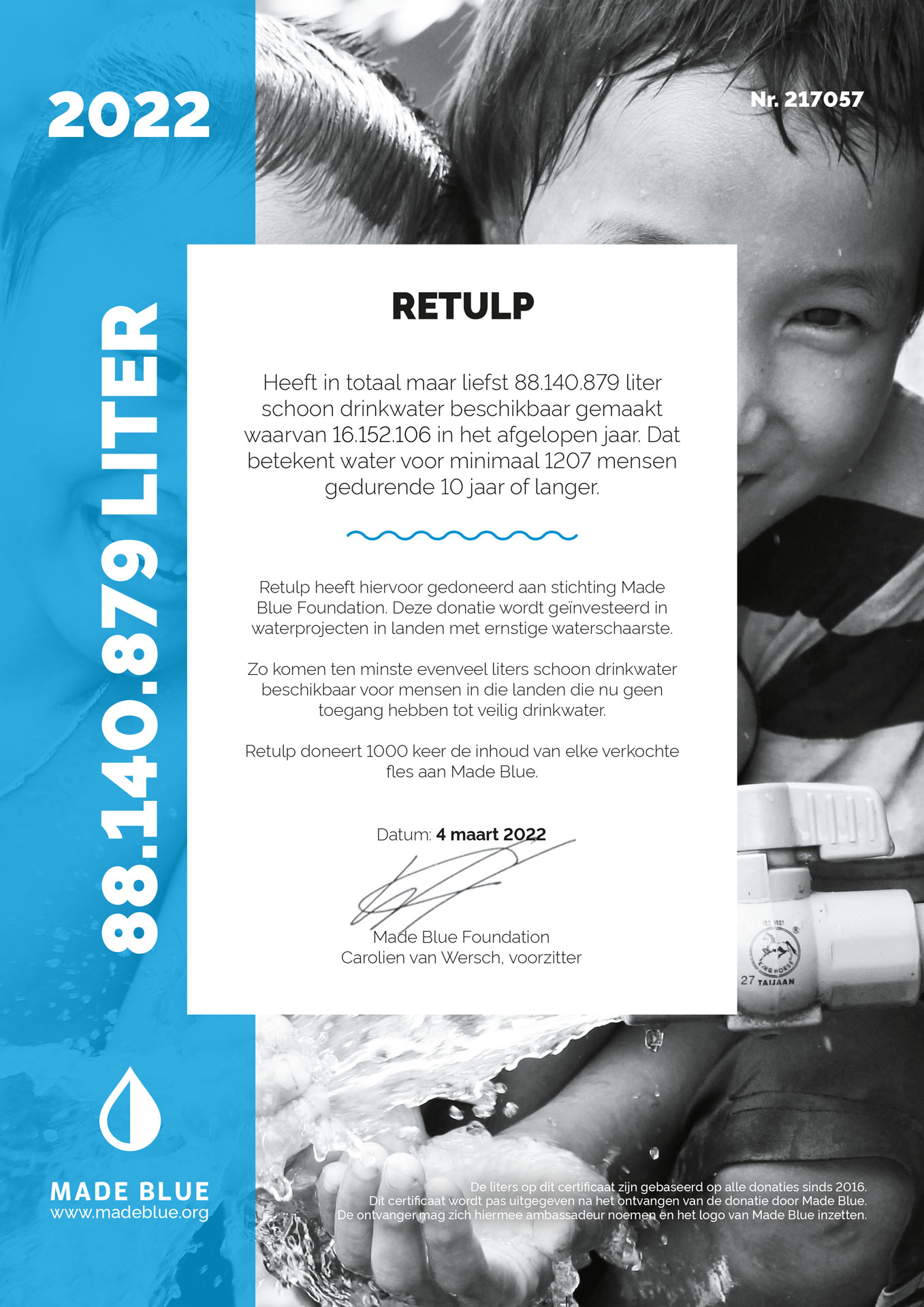 Made Blue Certification through 2022 - Retulp