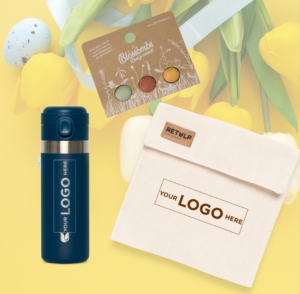 Blister box spring package with click and go thermos, lunch wrap and blister blossombs