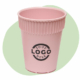 ribbed office cups pink