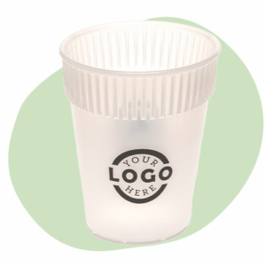ribbed office cups transparent