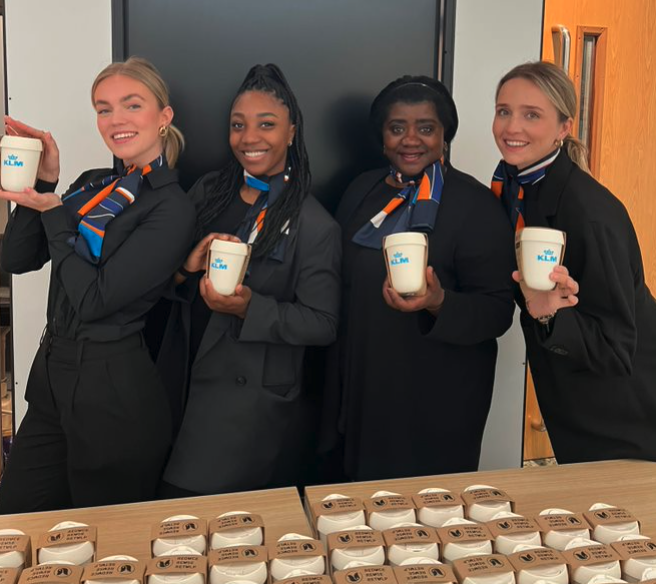 KLM team with Retulp sustainable reusable cups alternative disposable cups