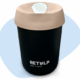 Retulp Coffee mug Travelcup basic black mug beige lid