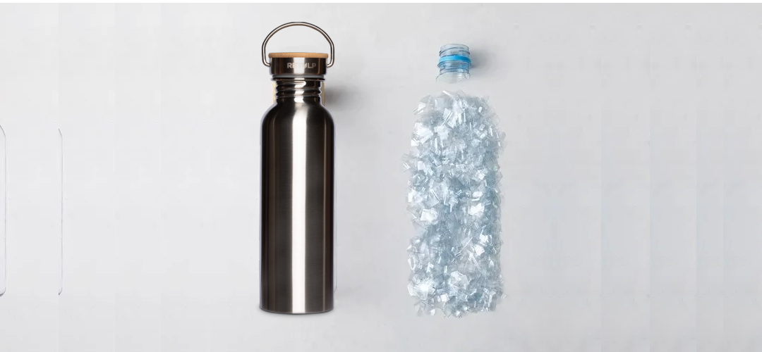 Retulp sustainable reusable bottle alternative against disposable bottles