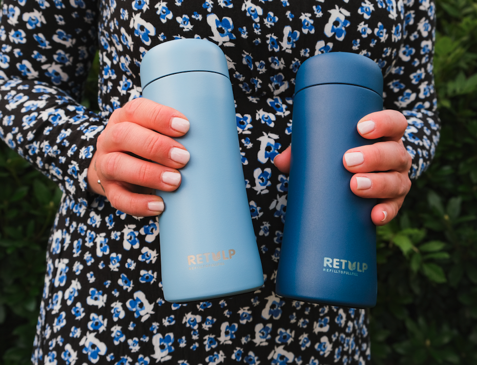 Retulp blue cups for year-end and employee gifts